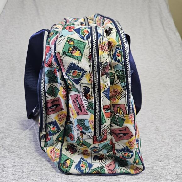 Vera Bradley Cuban Stamps Lighten Up Go Anywhere Carry-On Travel Bag Vacation - Picture 6 of 16